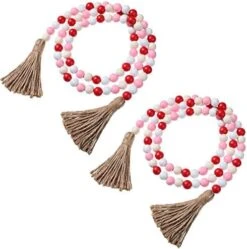 2 Pieces St. Patrick's Day Easter Day Wood Bead Garlands With Tassels 10.8 Ft Farmhouse Rustic Country Wood Bead Boho Bead Garlands For Tiered Tray Decor (Attractive Color) -National Tree Company Sale Shop 51FJ6q6yppL. AC