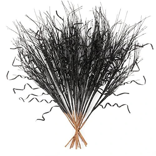 KI Store Glitter Curly Christmas Spray Set Of 12 Black Wispy Willow Christmas Picks For Halloween Christmas Tree Wreath Garland Bouquet Tree Topper Decoration 3 KI Store Glitter Curly Christmas Spray Set Of 12 Black Wispy Willow Christmas Picks For Halloween Christmas Tree Wreath Garland Bouquet Tree Topper Decoration