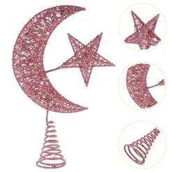 ABOOFAN Christmas Tree Topper Moon And Star Tree Topper Glitter Star Tree Topper Christmas Tree Decorations For Holiday Wedding Birthday Christmas Table Ornaments -National Tree Company Sale Shop 51FaDPTlQbL