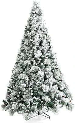 Goplus 7ft Snow Flocked Christmas Tree, Artificial Hinged Xmas Pine Tree W/ 1014 Glitter Branches, Pine Cone & Red Berries, Frosty Tree For Indoor Holiday Festival Decoration 19 Goplus 7ft Snow Flocked Christmas Tree, Artificial Hinged Xmas Pine Tree W/ 1014 Glitter Branches, Pine Cone & Red Berries, Frosty Tree For Indoor Holiday Festival Decoration -National Tree Company Sale Shop 51FdLx9xxJL. AC