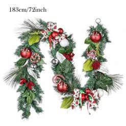 Valery Madelyn Pre-Lit 6 Feet Delightful Elf Christmas Garland With 20 LED Lights And Ball Ornaments For Front Door Window Fireplace Mantle Xmas Decor, Battery Operated -National Tree Company Sale Shop 51FjYSrDuVL