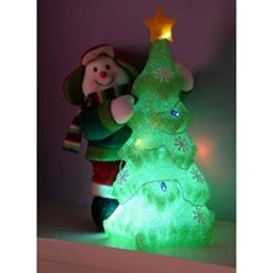 WeRChristmas Snowman Pre-Lit Christmas Tree Decoration With Colour Chanig LED Light-39cm, 35 X 25 X 18 Cm, Multicolour -National Tree Company Sale Shop 51FkXkhf0mL