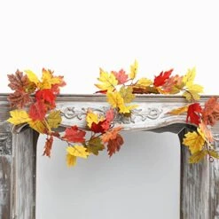 HomEdge Artificial Maple Leaves Garland, 2 Packs 5.8 Ft Fall Hanging Vine Garland For Thanksgiving Christmas Decor-Orange+Green+Red+Brown+Yellow 11 HomEdge Artificial Maple Leaves Garland, 2 Packs 5.8 Ft Fall Hanging Vine Garland For Thanksgiving Christmas Decor-Orange+Green+Red+Brown+Yellow -National Tree Company Sale Shop 51FuG4NobIL