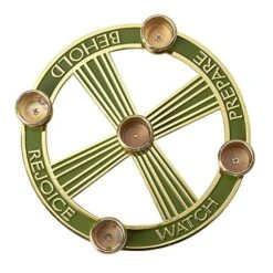 Candleholder Advent Wreath, Christmas Table Centerpiece For Candles, Holiday Home Decor 7 Inch