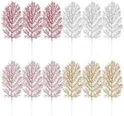 DOITOOL Leaf Garland 12PCS Christmas Glitter Leaves Artificial Boston Fern Bush Tropical Leaf Christmas Ornament Leaves Holiday DIY Garland Wreath Flower Arrangement Floral Garland -National Tree Company Sale Shop 51G7XqtykTL. AC