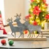 Glitzhome Christmas Table Decorations 12.81 Inches Metal Christmas Reindeer Decor Galvanized Deer Decoration For Home Country Christmas Decor Rustic Xmas Desk Decoration -National Tree Company Sale Shop 51GGveNUVfL