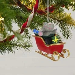 Hallmark Keepsake 1999QGO2167 Ornament 2019 Year Dated Hippo In Sleigh Musical (Plays I Want A Hippopotamus For Christmas Song) -National Tree Company Sale Shop 51GWPEhkOuL