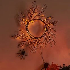 Fudios Lighted Halloween Garland With 120 Orange And Purple LED Fairy Lights For Mantle, Halloween Black Garland With Lights 8 Functios Battery Operated 6FT Indoor Outdoor Home Wall Decoration -National Tree Company Sale Shop 51GqTORz3tL