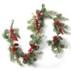 LOHASBEE Artificial Christmas Garland, 5 Feet Pine Cone Eucalyptus Garland With Red Berries, Bells & Greenery Glitter For Christmas Indoor Outdoor Garden Gate Front Door Home Wall Window Stair Decor