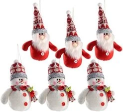 WeRChristmas Santa Snowman Hanging Christmas Tree Decorations, 13 Cm - Red/Grey, Set Of 4 -National Tree Company Sale Shop 51H dd6vdHL. AC