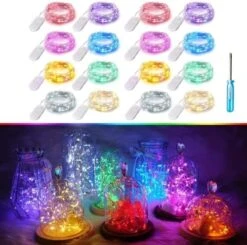 SunKite 8 Colors LED Fairy String Lights Battery Operated 16 Pack 20 LED 6.6 Ft Silver Copper Wire Firefly Starry Moon Lights Waterproof For DIY Bottle Jars Wedding Gifts Christmas Party Decor -National Tree Company Sale Shop 51H24iHkc3L. AC