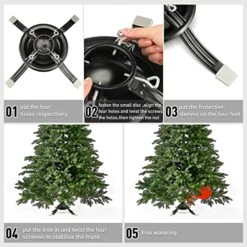 Roowest Christmas Tree Stand For Live Tree, Real Christmas Tree Base Dark Green Metal Holiday Xmas Tree Stands (L, Fits For 2-4.8 Inches Trunk, 1.5 Gallon) -National Tree Company Sale Shop 51H7oBYMfnL