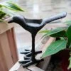 ChezMax Cast Iron Long Feet Birds Christmas Candleholders Black Vintage Tea Light Candle Holders Metal Tabletop Home Decoration