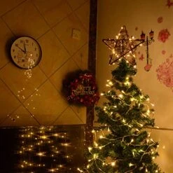 Kingleder Star Tree Toppers Christmas Decorations, Lighted Rustic Rattan Star With Battery Operated Copper Wire Lights For Christmas Tree Decorations(Warm White) -National Tree Company Sale Shop 51HhLvOKTuL