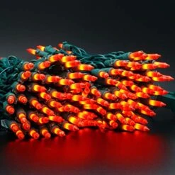 YULETIME Orange String Lights With Green Wire, 66 Feet 200 Count UL Certified Christmas Light, Pack Of 2 Sets 33 Ft 100 Opaque Mini Light Set For Halloween Thanksgiving Holidays (Orange) -National Tree Company Sale Shop 51HvfSn0r3L