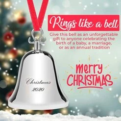 Klikel Christmas Ornament 2020 - Christmas Bell - Bell Ornament For Christmas Tree - Christmas Bell Silver Ornament - Engraved Christmas 2020 - With Red Ribbon And Red Gift Box - 7th Annual Edition 11 Klikel Christmas Ornament 2020 - Christmas Bell - Bell Ornament For Christmas Tree - Christmas Bell Silver Ornament - Engraved Christmas 2020 - With Red Ribbon And Red Gift Box - 7th Annual Edition -National Tree Company Sale Shop 51ILaVYFgTL