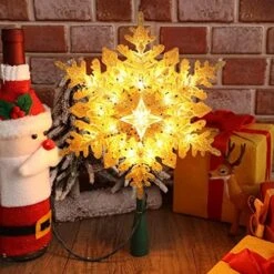 Brizled Lighted Tree Topper, 9.25’’ Gold Glitters Plated Snowflake Christmas Tree Topper With 20 Count Warm White Lights, UL Listed Plugin Xmas Treetop For Christmas Tree Top Home Holiday Decorations 23 Brizled Lighted Tree Topper, 9.25’’ Gold Glitters Plated Snowflake Christmas Tree Topper With 20 Count Warm White Lights, UL Listed Plugin Xmas Treetop For Christmas Tree Top Home Holiday Decorations -National Tree Company Sale Shop 51IMPPjYMGL. AC