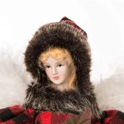 Glitzhome Handmade Plaid Angel Figurine Christmas Treetop Ornament Decoration 12" H - Red & Black -National Tree Company Sale Shop 51IrT1b6PsL