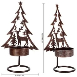 Juegoal Set Of 6 Tea Light Candle Holders, Christmas Decorations Metal Tree And Reindeer Table Candle Holder, Rust-Proof Tabletop Tealight Centerpiece And Display For Holiday Home Mantel Fireplace -National Tree Company Sale Shop 51JMHuyKg2L