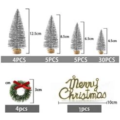 INFILM 49 Pieces Mini Christmas Tree, Artificial Sisal Snow Bottle Brush Trees Set With Wooden Base For Christmas Table Decorations, DIY Room Decor (Silver) 11 INFILM 49 Pieces Mini Christmas Tree, Artificial Sisal Snow Bottle Brush Trees Set With Wooden Base For Christmas Table Decorations, DIY Room Decor (Silver) -National Tree Company Sale Shop 51JahbE14QL