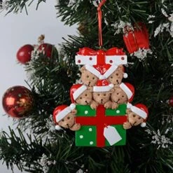 Family Of 7 Bear Christmas Ornament - Personalized Bear Family Ornament 2022 - Unique Box Christmas Ornaments - Gifts For Kids, Grandkids, Grandma, Grandpa - Free Customization -National Tree Company Sale Shop 51JtGREY9tL
