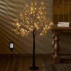 Fudios Lighted Birch Trees 6FT 96LED, Pre Lit White Tree Lights Plug In For Home Christmas Wedding Party Decoration Inside Outside Use 2sets -National Tree Company Sale Shop 51JzRFQN26S. AC