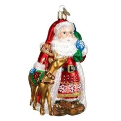 Old World Christmas Ornaments: Assortment Of Santas Glass Blown Ornaments For Christmas Tree, Nordic Santa
