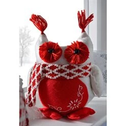 WeRChristmas Christmas Owls Decoration, 28 Cm - Red/White, Set Of 2 -National Tree Company Sale Shop 51KjtVZTZrL