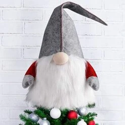 D-FantiX Gnome Christmas Tree Topper, 25 Inch Large Swedish Tomte Gnome Christmas Ornaments Santa Gnomes Plush Scandinavian Christmas Decorations Holiday Home Décor Grey… -National Tree Company Sale Shop 51Kob5STHL. AC