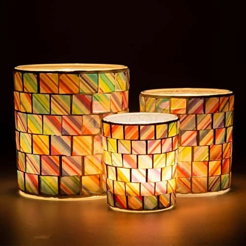 Rancco Tealight Candle Holders For Christmas, 3 Color Indoor Xmas Decor Tea Light Candle Jar For Centerpieces & Party Decoration, Votive Candle Holders W/Elk, Christmas Tree, Stars Designs,3.3x2.6in 10 Rancco Tealight Candle Holders For Christmas, 3 Color Indoor Xmas Decor Tea Light Candle Jar For Centerpieces & Party Decoration, Votive Candle Holders W/Elk, Christmas Tree, Stars Designs,3.3x2.6in - Image 8