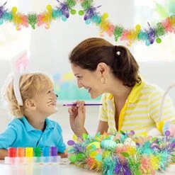 CCINEE 33FT Easter Tinsel Garland, Colorful Tinsel Twist With Confetti Spring Hanging Tinsel Ornament Decoration For Holiday Door Tree Mantel Window Outdoor Party Supplies -National Tree Company Sale Shop 51L9nQTijhL