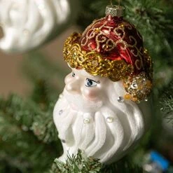 Santa Head Ornament，Hand Blown Christmas Tree Accessory For Holiday Celebrations, Unique Gifts, And Festive Decor，Exclusive Keepsake -National Tree Company Sale Shop 51LKWrWBHhL