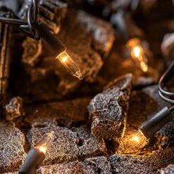 YULETIME Clear Christmas Lights With Brown Wire, 66 Feet 200 Count UL Certified String Lights, Pack Of 2 Sets 33 Ft 100 Count Incandescent Mini Light Set (Clear - Brown Wire) -National Tree Company Sale Shop 51LSYSvxEtL