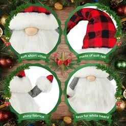 Gnome Christmas Tree Topper, 27.5 Inch Large Swedish Tomte Gnome Christmas Tree Ornament, Santa Gnomes Plush Scandinavian Christmas Decorations, Christmas Holiday Home Decor With Plaid Hat -National Tree Company Sale Shop 51LWWlKlNkL