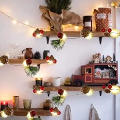 30 LED Valentines Day Garland With Lights 10 Ft Christmas Pinecone String Lights Red Berry Bell Pine Needle Xmas Fairy Decor New Year Holiday Party -National Tree Company Sale Shop 51LbsF9c5WL