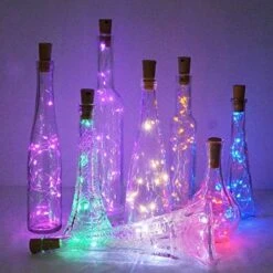 LoveNite Wine Bottle Lights With Cork, 15 Pack Battery Operated 10 LED Cork Shape Silver Wire Colorful Fairy Mini String Lights(No Bottles) For DIY, Party, Christmas, Wedding Decor (Warm White) -National Tree Company Sale Shop 51LmfKwdDL. AC