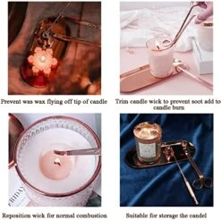 UCINNOVATE 4-in-1 Candle Accessory Set With Storage Tray - Candle Trim, Candle Snuff And Wick Dipper For Candles, Candle Care Set, For Candle Lovers, Thanksgiving, Christmas (Pink Gold) -National Tree Company Sale Shop 51LpwYv2EbL