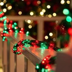 9' Red And Green Garland Lights On Green Wire – Garland Outdoor Lights Garland Christmas Outdoor Lights, Garland String Lights (9 Ft, 300 Lights, Red/Green Lights On Green Wire) -National Tree Company Sale Shop 51M4uSGekL. AC