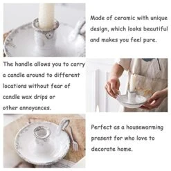 Kendiis Candle Holder Ceramic Candlestick Holder, Candlelight Stand For Spell Candles, Taper Candles, And Incense, Halloween Christmas Dining Room Home Decoration Display -National Tree Company Sale Shop 51MErTzzrUL