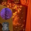 Hairui Halloween Garland With Lights 120 Orange And Purple Bi-Color Fairy Lights 8 Functions, Lighted Black Garland Battery Operated For Indoor Outdoor Home Halloween Decoration