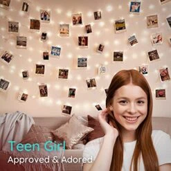 Mind-Glowing Photo Clip String Lights - Hanging Pictures Fairy Lights For Bedroom, Gifts For Teenage Girls 10-14 Year Old, Cute Room Decor For Teen Girls - Teen Girls Trendy Stuff (50 LED, 16.4 Ft) -National Tree Company Sale Shop 51Mutr5JxmL