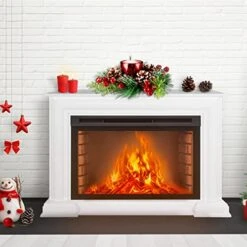 2 Set Candle Holder Centerpiece Christmas Glass Candle Holder With Artificial Snowy Pinecone Berry Candle Wreath Ring Christmas Candle Holder Decoration For Home Party Christmas Table Mantel -National Tree Company Sale Shop 51N89ep5AhL