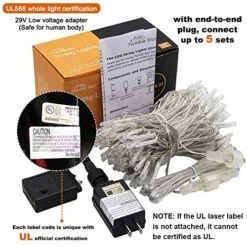 Twinkle Star LED String Lights, Plug In String Lights 8 Modes Waterproof For Indoor Outdoor Christmas Tree Wedding Party Bedroom (***Warm White, 66 Ft) -National Tree Company Sale Shop 51NCN1ivjaL