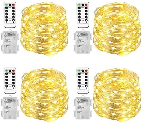 Homemory 4 Pack 20 Ft 60 LED Fairy Lights Battery Operated Christmas Lights With Remote Waterproof 8 Modes Firefly Twinkle String Lights For Party Bedroom Wedding Decorations 9 Homemory 4 Pack 20 Ft 60 LED Fairy Lights Battery Operated Christmas Lights With Remote Waterproof 8 Modes Firefly Twinkle String Lights For Party Bedroom Wedding Decorations - Image 7
