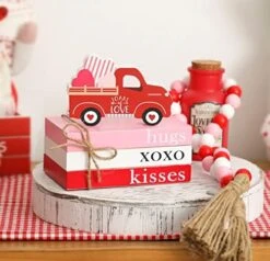 Valentines Day Tiered Tray Decor, 1 Valentine’s Day Wood Book Stack, 1 Bead Garland For Valentine, Be Mine Valentine Mini Faux Decorative Books Bundle, Farmhouse Valentine Decor For Table Mantle -National Tree Company Sale Shop 51Ng2kJjGcL. AC