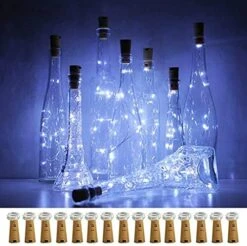 LoveNite Wine Bottle Lights With Cork, 15 Pack Battery Operated 10 LED Cork Shape Silver Wire Colorful Fairy Mini String Lights(No Bottles) For DIY, Party, Christmas, Wedding Decor (Warm White) -National Tree Company Sale Shop 51NgjsOmLuS. AC