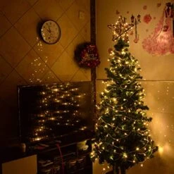 Kingleder Star Tree Toppers Christmas Decorations, Lighted Rustic Rattan Star With Battery Operated Copper Wire Lights For Christmas Tree Decorations(Warm White) -National Tree Company Sale Shop 51NsXOSfY5L