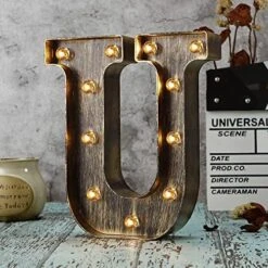 Retro Led Marquee Letter Lights - Industrial, Vintage Style Light Up Letters Alphabet Sign For Cafe Wedding Birthday Party Christmas Lamp Home Bar Initials Decor - E -National Tree Company Sale Shop 51OMz qgMqL. AC