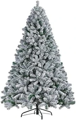 Outroad 7ft Snow Flocked Christmas Tree Premium Hinged Artificial Pine Tree,Xmas Tree Metal Stand And 1000 Lush Branch Tips Holiday Decorate , Easy To Assemble, White… -National Tree Company Sale Shop 51OOE82JY9L. AC