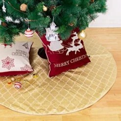 Homey Cozy 56 Inch Large Christmas Tree Skirt, Gray Flange -National Tree Company Sale Shop 51OnI NGYEL. AC